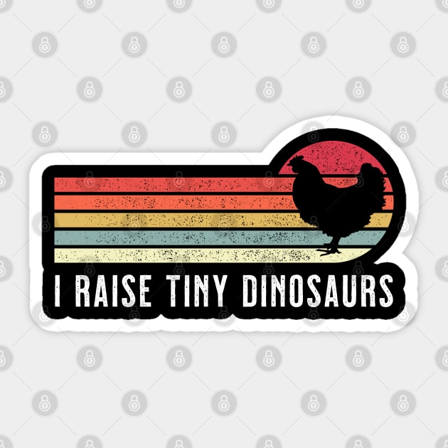 I Raise Tiny Dinosaurs Funny Retro Chicken Gift Sticker by grendelfly73